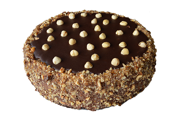 Chocolate cake with roasted hazelnuts